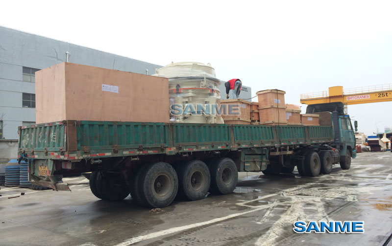 La trituradora de cono totalmente hidráulica SMS3000 de SANME se entrega en Corea