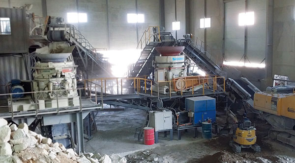 SMS4000 Fully Hydraulic Cone Crusher applied in 200t/h Granite Production Line in Korea